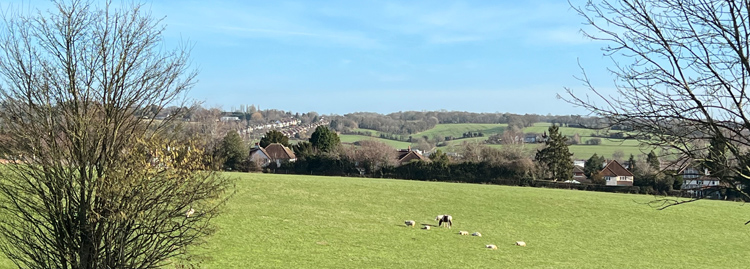 Kings Langley surrounded by farmland